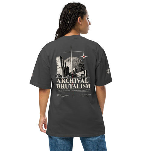 Faded black oversized T-shirt by PROTOCOL XXVII, back view