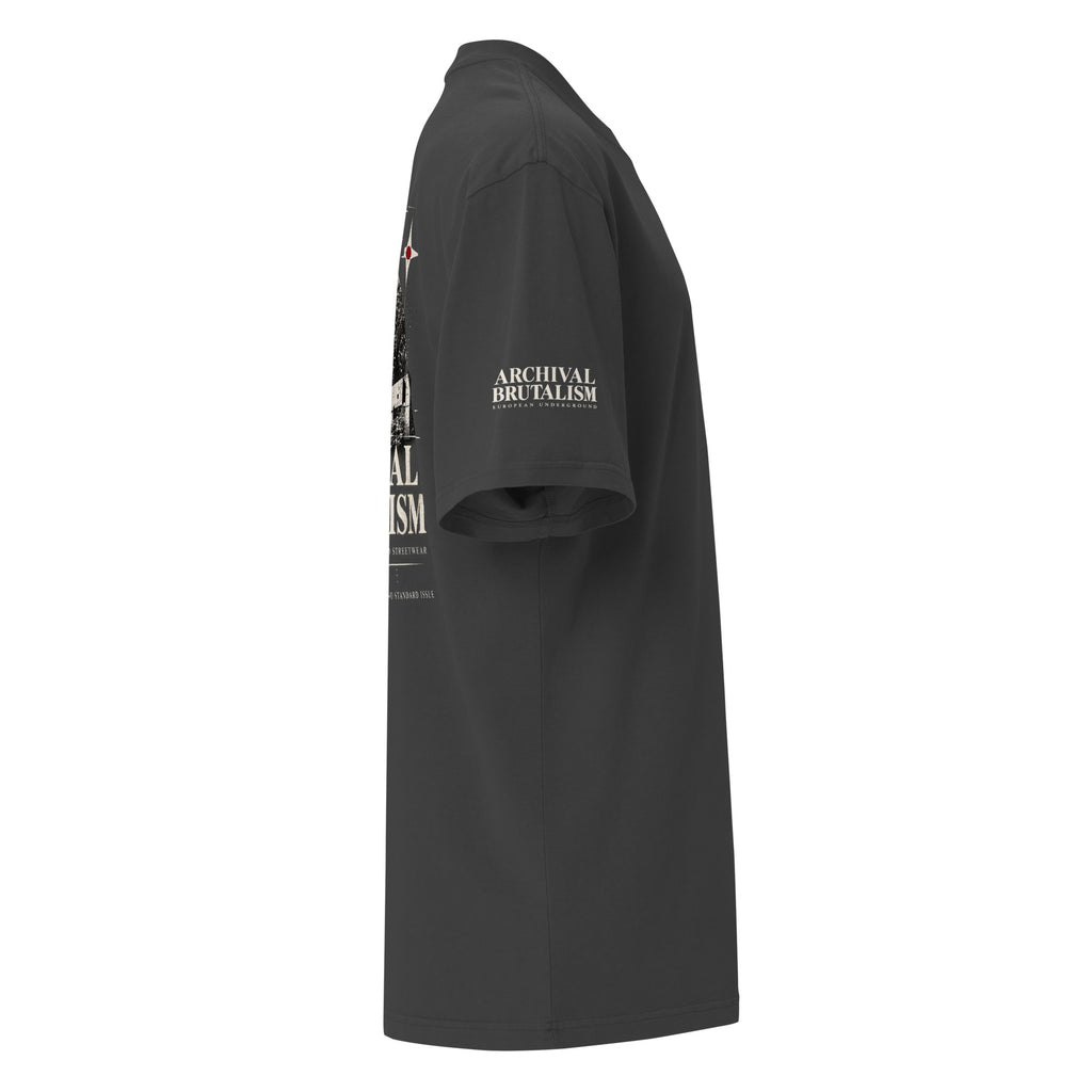 Faded black oversized T-shirt by PROTOCOL XXVII, right side view
