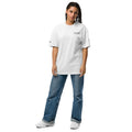 White embroidered oversized T-shirt by PROTOCOL XXVII, front view