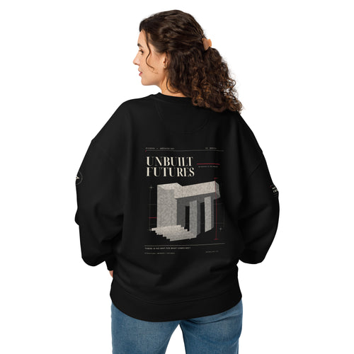 Black oversized crewneck by PROTOCOL XXVII, back view