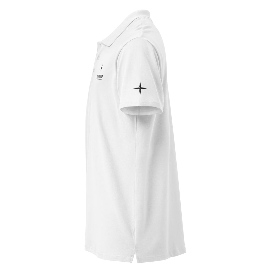 Polo blanco de piqué de PROTOCOL XXVII, vista lateral izquierda