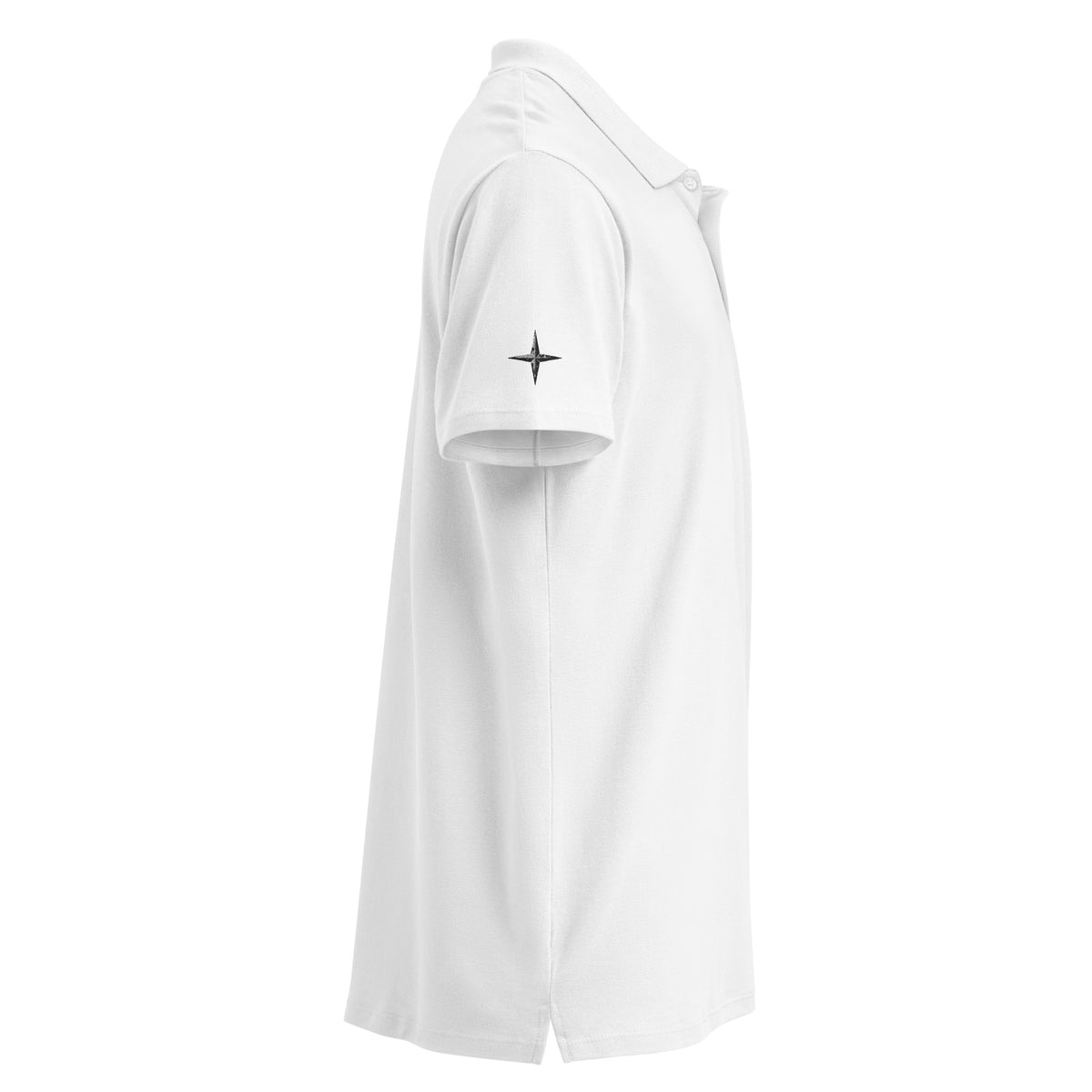 White piqué polo shirt by PROTOCOL XXVII, right side view